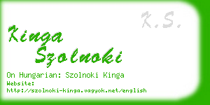 kinga szolnoki business card